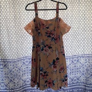 Francesca’s Floral Dress with Lace Sleeve